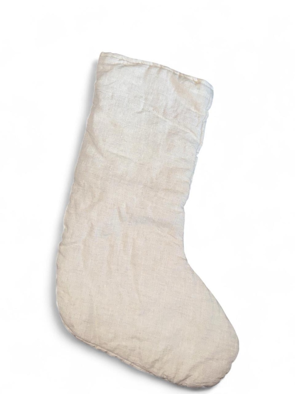 West Elm Cream Linen Holiday Stocking